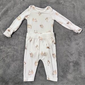PurelySoft by Carters 2 piece Body Suit & Pants Farm Animal Friends - 3 months